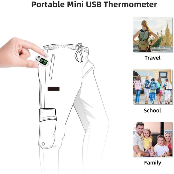 USB Mini Lämpömittari Matkapuhelimen lämpömittari Infrapuna