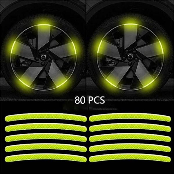 80 stk. Hub Reflekterende Sticker Dekorative Strips 1 1 1