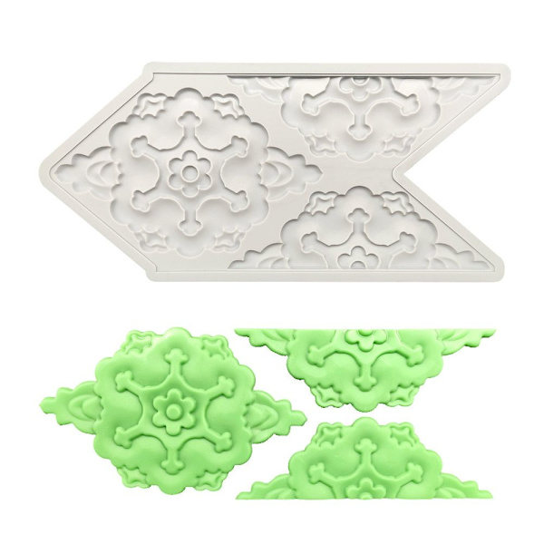 Fondantkaka Spetsmatta Form 3D-gravyr 4 4