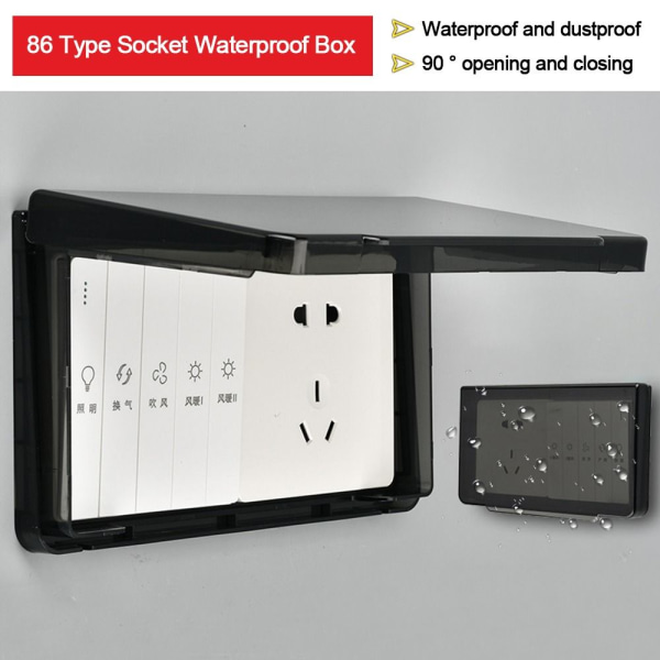 Switch Cover Sockel Vattentät Box SVART black