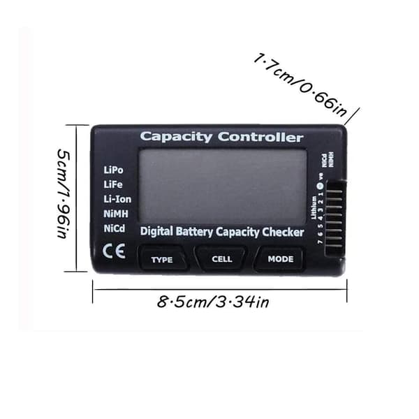 7 Digital batterispændingstester Kapacitetscontrollertest Black