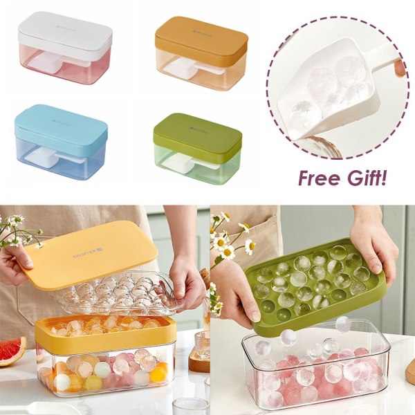 22 Grids Ice Cube Förvaringsbehållare Ice Cube Maker vit