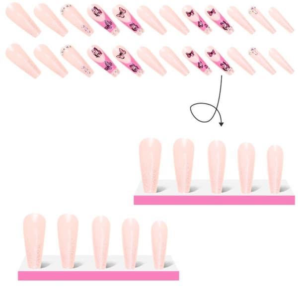Fake Nails Long T-form 6 6 6