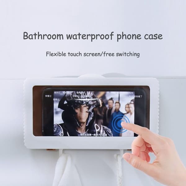 Duschtelefonhållare Vattentät phone case VIT white