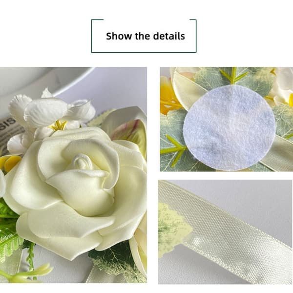 Rose håndledsarmbånd Bride håndledsblomster HVID White