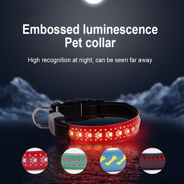 USB Laddningsbart Hundhalsband Ljus Luminous Blinkande Lysande