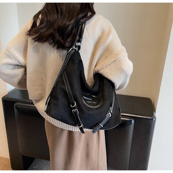 Mångsidig axelväska Dam Retro Ryggsäck Bag KAFFE Coffee