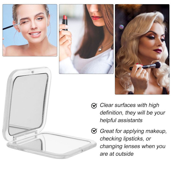 Firkantet Makeup Spejl Bærbart SORT Black