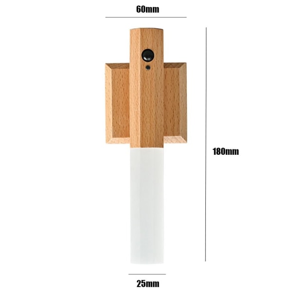 LED-yövalot Ihmiskehon tunnistava valo WALNUT WOOD WALNUT Walnut wood
