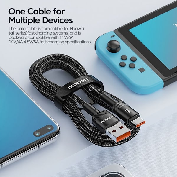 Mobil Datakabel Ladekabel BLÅ 2M Blue 2m