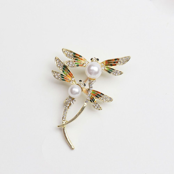 Dobbel Dragonfly Brosje Insekt Pin Badge Emalje Pin 2pcs