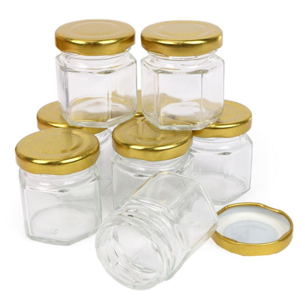 Glass Honningkrukker Honningflasker GULL gold