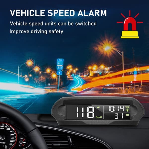 Solar HUD Display Head Up Display Övervakning av bildäcktryck Black