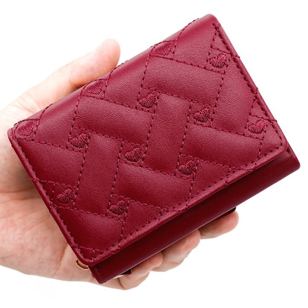 Broderad Love Wallet Myntväska LILA Purple