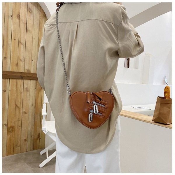 Hjerteformet veske Hjerte Crossbody veske RØD red