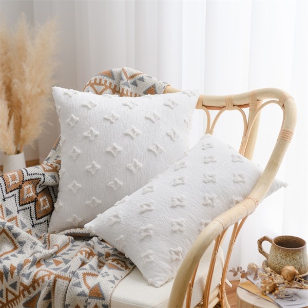 2 Stk Pudebetræk Pyntepuder Seng Dekorativ White 2 Pcs-2 Pcs