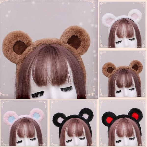 Bear Ears Hårband Söt Hårband VIT White