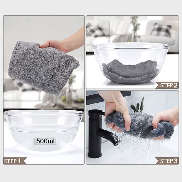 Mikrofiber Hårhandduk Wrap Torr Hårhatt GRÅ GREY