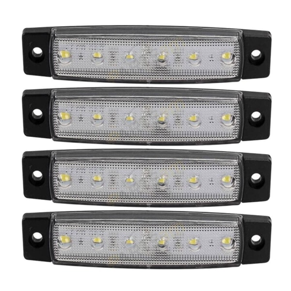 4 STK LED-sidemarkeringsindikatorlys Advarselsbaglygte HVID White 24V-24V