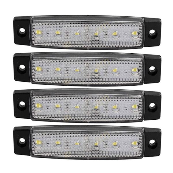 4 STK LED-sidemarkeringsindikatorlys Varslingsbaklys HVIT White 24V-24V