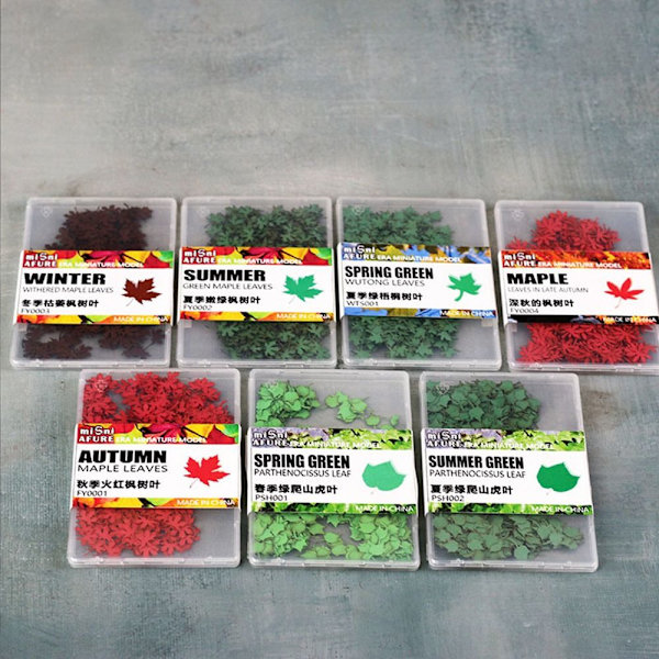 1 Box Simulation Mini Blade Miniature Static Leaf 3 3 3