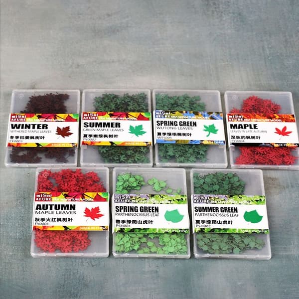 1 Box Simulering Mini Leaves Miniature Static Leaf 3 3 3