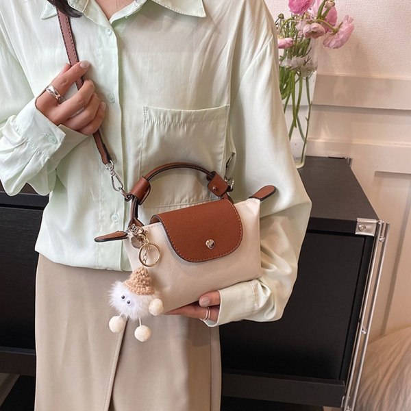 Fashion Bag Nylon Dumplings Bag Single Shoulder Crossbody Bags brown&white