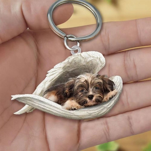 Wing Dog Keychain Dog Key Ring 01 01 01