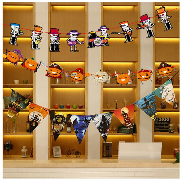 2kpl Halloween-banneri taustakoristeriipus STYLE 3 STYLE 3 Style 3