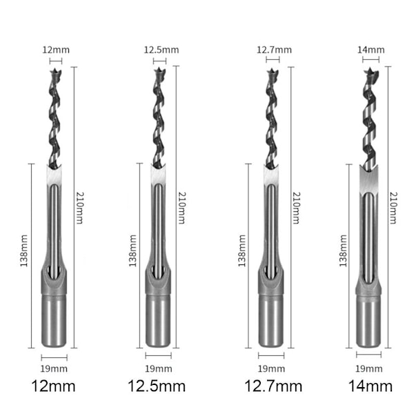 Firkantet hullsbor Trebearbeidingsverktøy 12,7MM 12.7mm