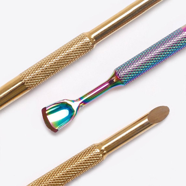 Horseshoe Nail Cuticle Pusher Självhäftande Sand Flake Multicolor-2pcs