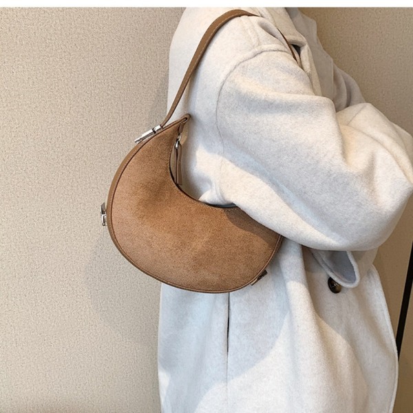 Skuldersidetasker til kvinder Skrublæder Trendtaske KHAKI Khaki