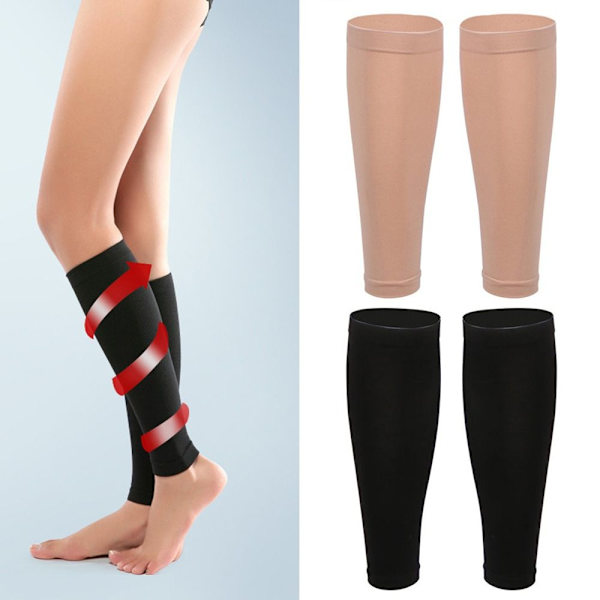 1 par Sport Vadstöd Fotlösa kompressionsstrumpor SKIN-XL Skin-XL