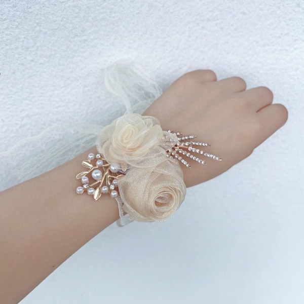 Bride Wrist Flower Rose Armbånd 02 02