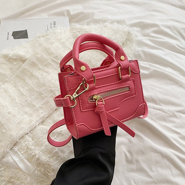 Mini håndvesker for kvinner Litchi mønster vesker ROSA Pink