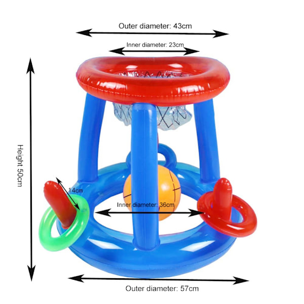 Uppblåsbar Ring Kasthylsa Spel Flytande poolleksaker SET-5 Set-5