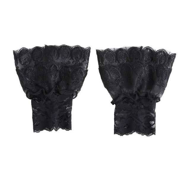 1Pair Fake Sleeve Irrotettavat hihansuut MUSTA black