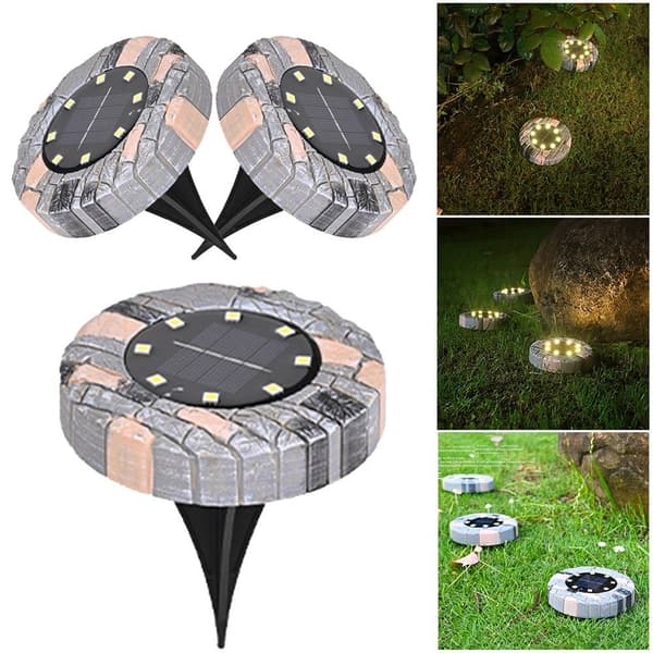 Solar Ground Lights 8 LEDs HVIT LYS HVIT LYS White Light