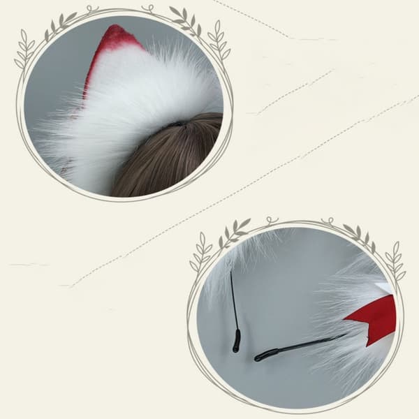 Animal Wolf Ears Hodeplagg Plysj 3 3 3