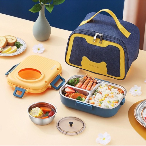 Isolerad Lunchbox Student Lunch Box Bag GUL-1100ML Yellow-1100ml