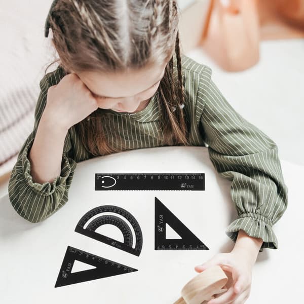 4 Stk/Sæt Tegneværktøj Math Geometri Tool HVID white