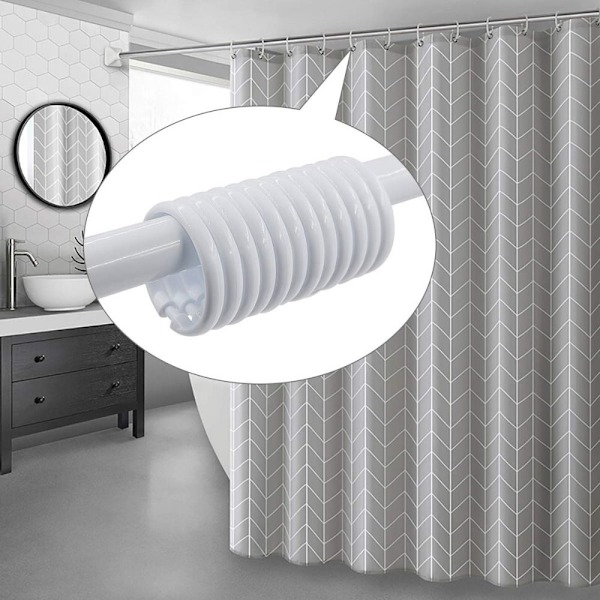 40 Stk Badeforhæng Ringe Brusekroge til badeforhæng White 40 Pcs-40 Pcs
