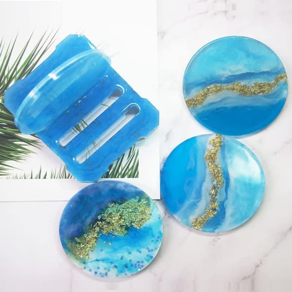 4stk Rund Coaster Silikone Forme Holder Forme coaster forme