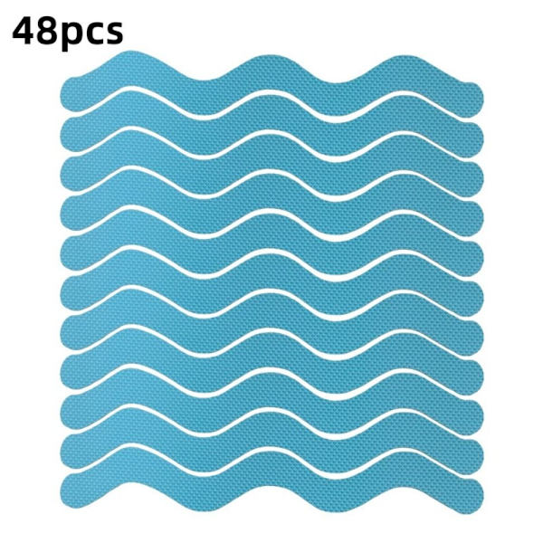 48 stk Anti Slip Strips Sikkerhedsstrimler til bruser BLÅ blue