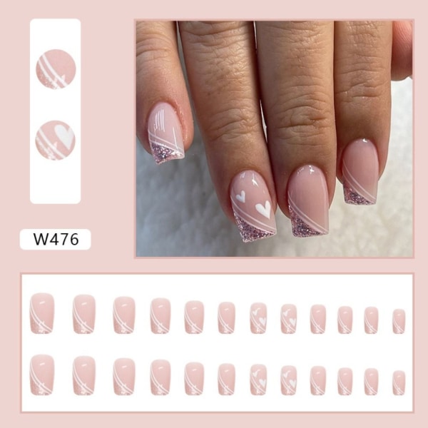 24 stk. False Nails Long Square W476 W476 W476