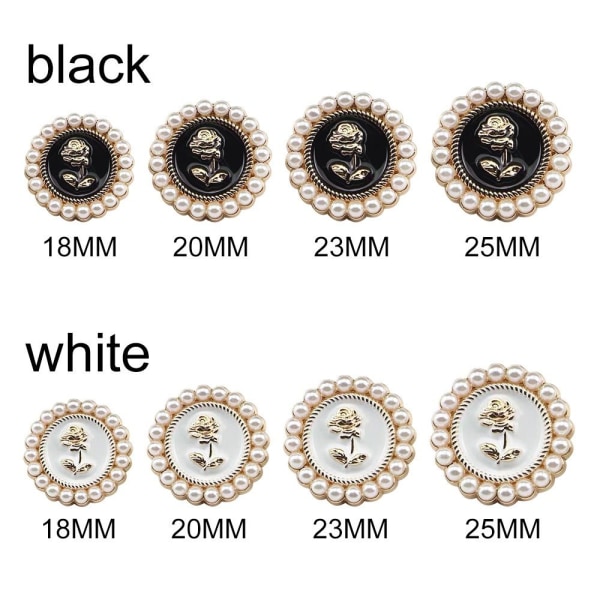 10 st Pearl Buttons Skjorta Knappar SVART 20MM10ST 10ST black 20MM10pcs-10pcs