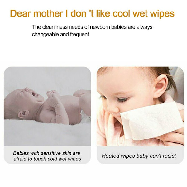Babyservietter Varmer Wipe Heater HVIT white