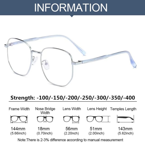 Myopia Briller Briller SØLVSTYRKE 250 Silver Strength 250