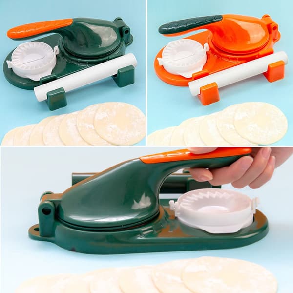 3 i 1 Dumpling Form Rullepind Bage- og Konditorværktøj orange