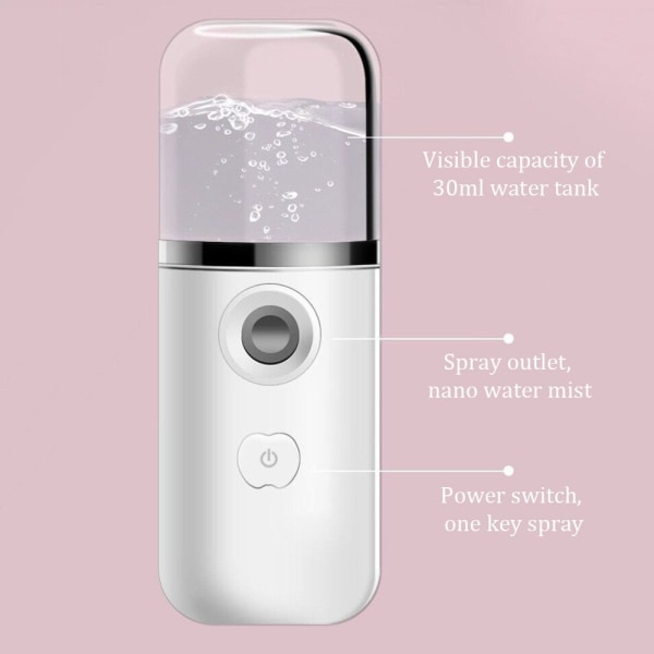 Nano Mist Sprayer Cooler Facial Steamer ROSA pink